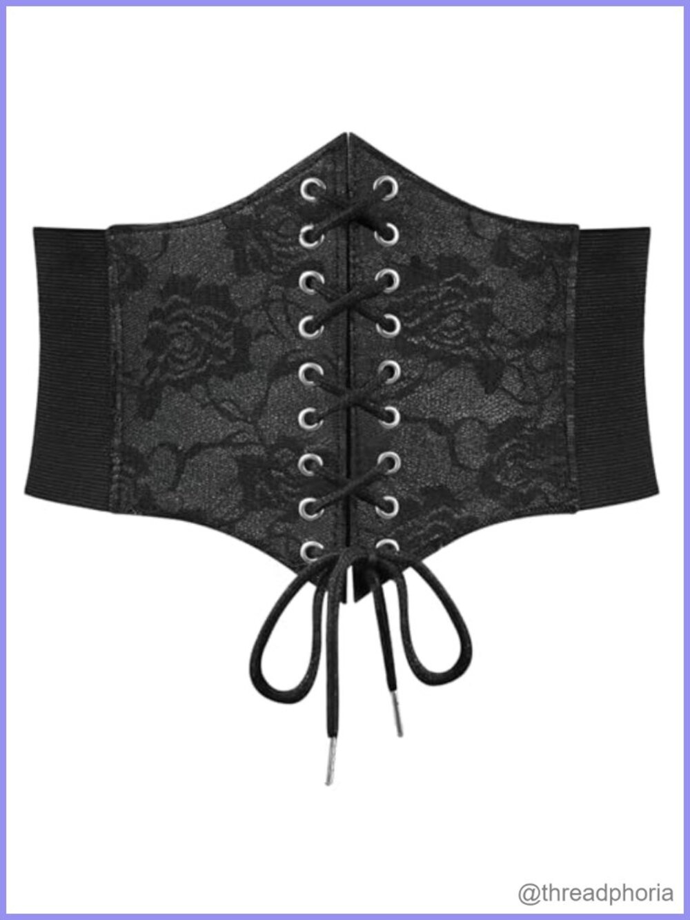 SUOSDEY Women's Wide Elastic Lace-Up Corset Belt PU Leather Vintage Waist Cinch